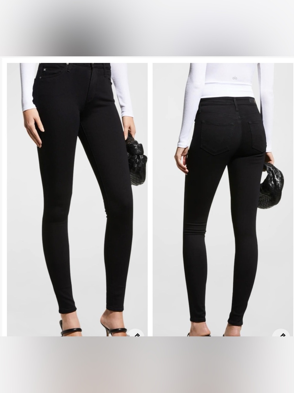 AG BLACK HIGH RISE THE FARRAH SKINNY ANKLE JEANS  29R